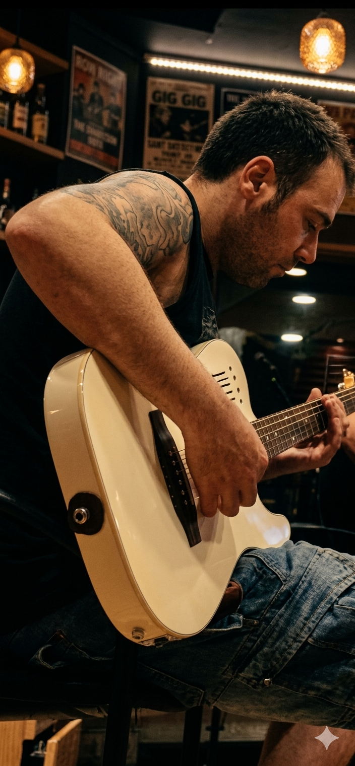 David tocando la guitarra